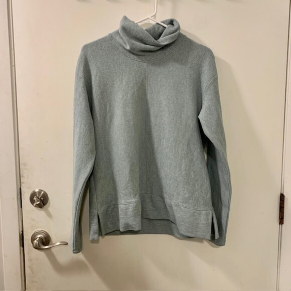 RBX Active Womens Light Blue Pin Striped Turtleneck Pullover Sweater Size Med - Picture 2 of 7